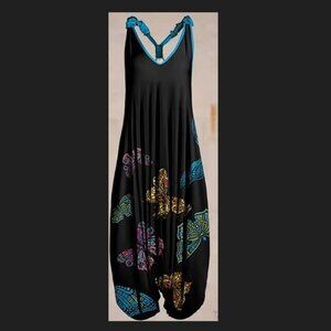 NWT - V-NECK BUTTERFLY HAREM PANT JUMPER / ROMPER